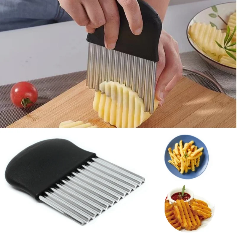 Kitchen Gadgets Vegetable Chopper - Stainless Steel Potato Chip Slicer Dough