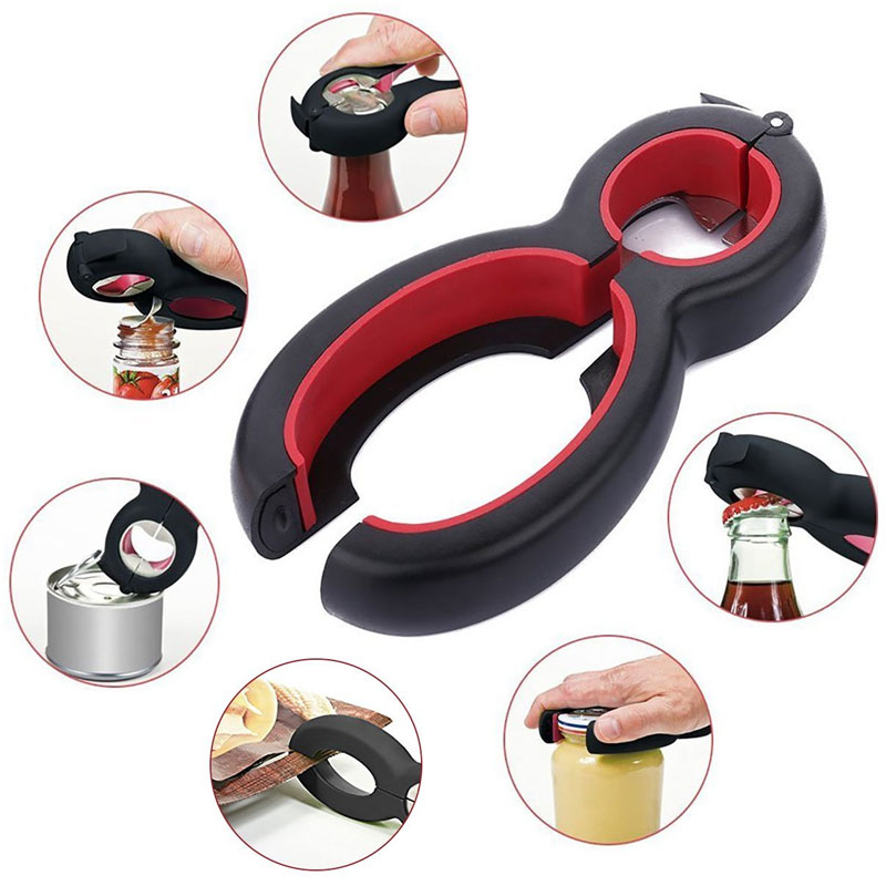 Kitchen Gadgets Jar Openers - 6 In 1 Multi Function Twist
