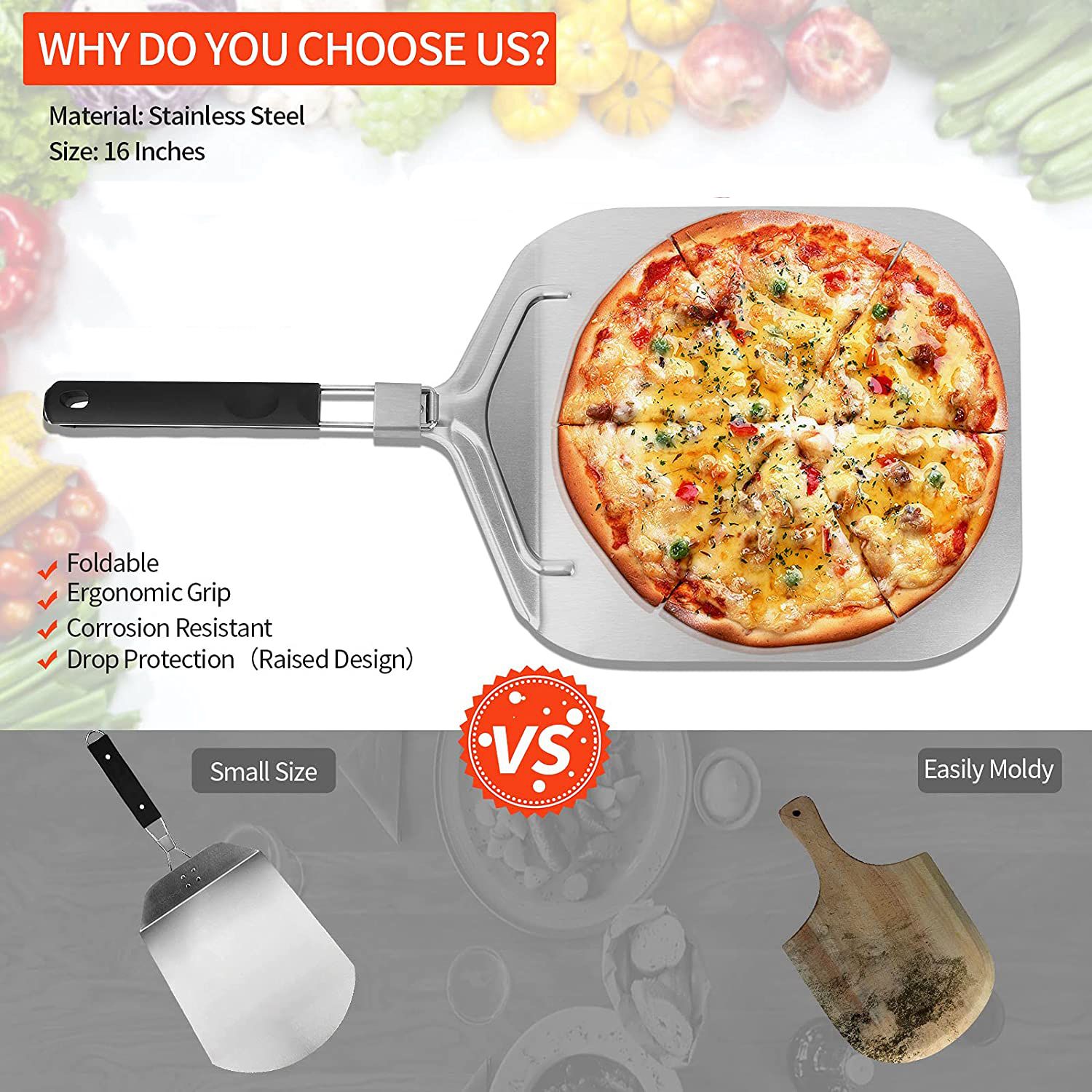 WSFS! Folding Aluminum Pizza P - Pizza Stone Baking recension och pris