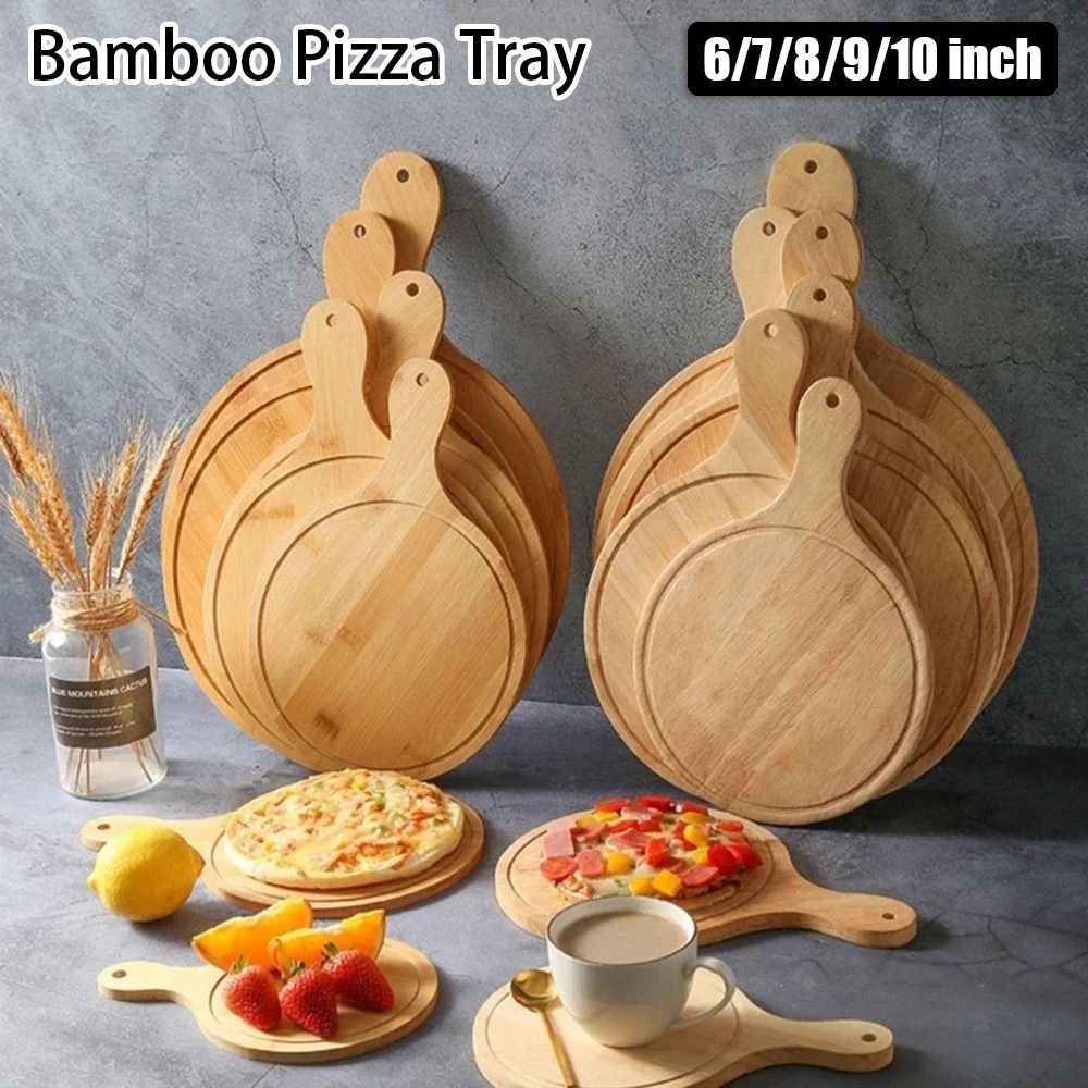 1Pcs Stone Cutting Bamboo Pizz - Pizza Stone Baking recension och pris