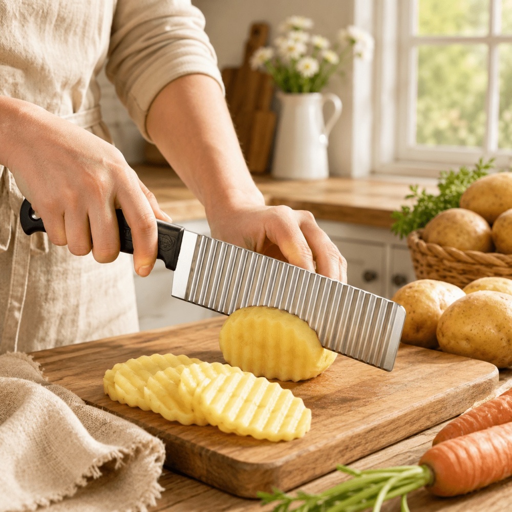 Stainless Steel Potato Chip Sl - Kitchen Gadgets Vegetable Chopper recension och pris
